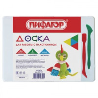 Доска д/работы с пластилином А4, 280х200 мм, ПИФАГОР, белая, 2 стека, 227397