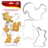 Форма кулинарная н-р 3шт/уп, цена за уп, 11*8,5/6,2*9,3/6*9см (кратность 3!!!) 8-67 Мультидом