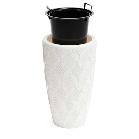 Кашпо ФЛЭЙМ 5/24 л со вставкой Белый БШ8883 х2