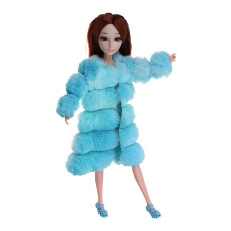 ИГРОЛЕНД Кукла 28,5 см шарнирная в шубке, PP, полиэстер, 10х6х32 см, 4 дизайна