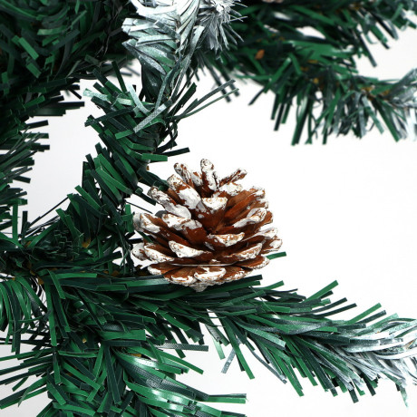 Ель искусственная с заснеженными кончиками и шишками 150см, 408 веток, ПВХ, 26-28