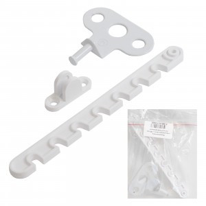 Ограничитель открывания окна L-165 мм белый Инд.упаковка+ШК (50) Кунгур