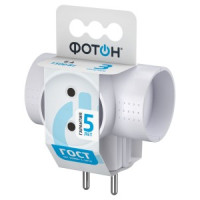 ФОТОН АМ  6-3Т разветвитель (тройник) 3роз. 6А белый (T-образный), арт.12320/22845