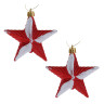 СНОУ БУМ Набор декоративных украшений "Звезды" 2шт, 9x3x9см, пластик, арт.3