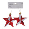 СНОУ БУМ Набор декоративных украшений "Звезды" 2шт, 9x3x9см, пластик, арт.3