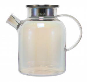 Чайник заварочный 1750мл боросиликатное стекло фильтр нерж. сталь жемчужный TR-98235 Taller