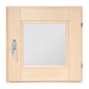 Форточка в парную стеклопакет 40х40см компл ручка/затвор/петли липа 3558 Банные штучки