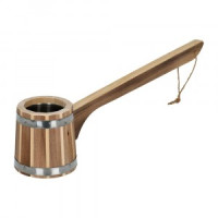 Ковш-черпак бондарный, 0,25л, с горизонтальной ручкой, вставка нерж сталь, липа 33237 Банные штучки