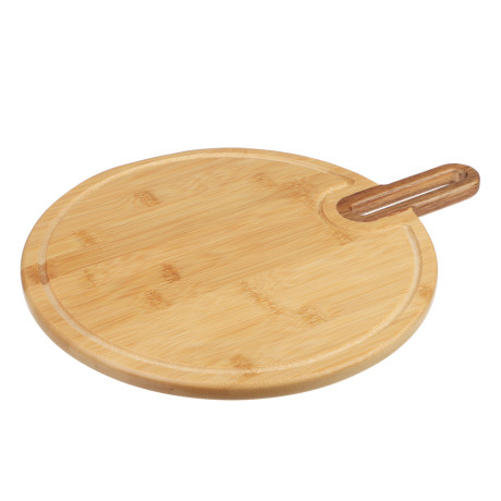 SATOSHI Доска разделочная с ручкой, круглая, бамбук, 37.7х30х1.5см