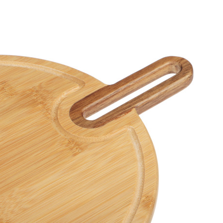 SATOSHI Доска разделочная с ручкой, круглая, бамбук, 37.7х30х1.5см