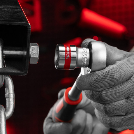 Головка торцевая, 22 мм, шестигранная, CrV, под квадрат 1/2, хромированная Matrix