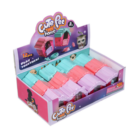 ИГРОЛЕНД Питомец в будке, щенок/медвежонок с акс., 4 пр., PVC, ABS, 6,4х5х7см, 6 видов