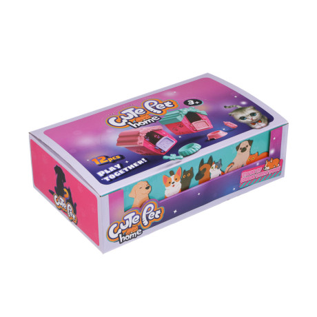 ИГРОЛЕНД Питомец в будке, щенок/медвежонок с акс., 4 пр., PVC, ABS, 6,4х5х7см, 6 видов