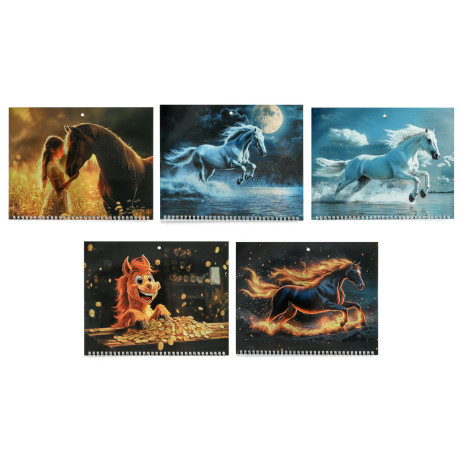 Календарь квартальный Символ Года 2026, 31x68см, тиснение с металлизированным покрытием