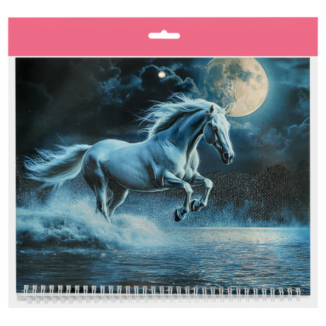 Календарь квартальный Символ Года 2026, 31x68см, тиснение с металлизированным покрытием