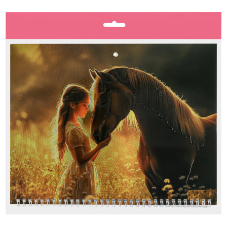 Календарь квартальный Символ Года 2026, 31x68см, тиснение с металлизированным покрытием