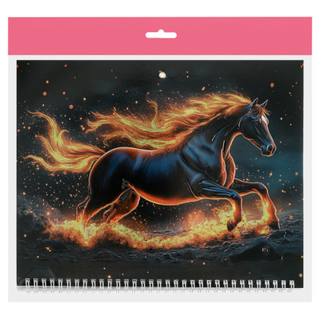 Календарь квартальный Символ Года 2026, 31x68см, тиснение с металлизированным покрытием