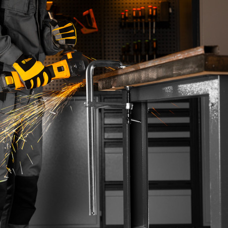 Струбцина F-образная, 100x400мм, кованая Denzel