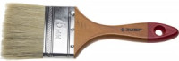 Кисть плоская  ЗУБР &quot;УНИВЕРСАЛ-МАСТЕР&quot;, натуральная щетина, деревянная ручка, 75мм