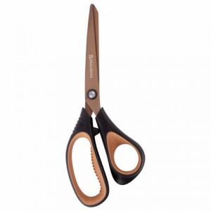 Ножницы BRAUBERG "Heavy Duty", 210 мм, суперпрочные, титановое покрытие, 2-х сторонняя заточка, блис