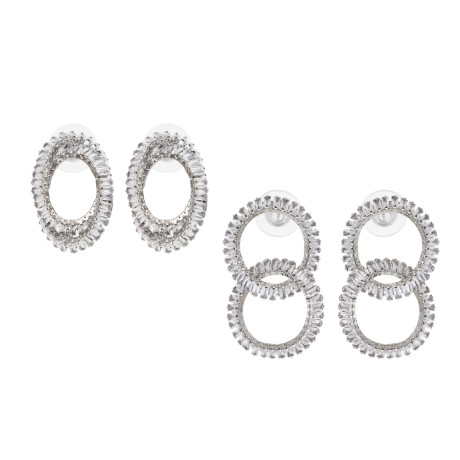 Серьги, медь, цирконий, 2 дизайна, БЖ25-4