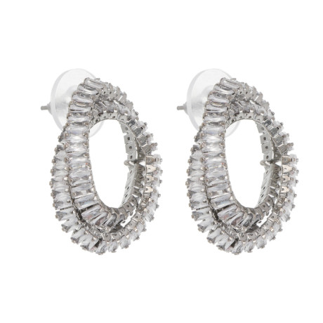 Серьги, медь, цирконий, 2 дизайна, БЖ25-4