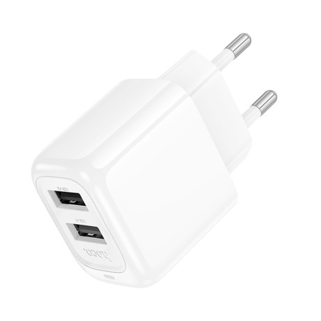 hoco. Зарядное устройство модель CS51A, 2хUSB-A 12W, цвет: белый