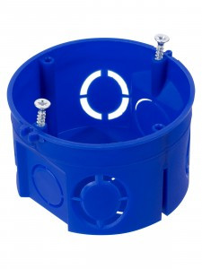 TDM коробка уст. СУ D68х42 для твердых стен, саморезы, без стык.узлов, синяя IP20, SQ1402-1138