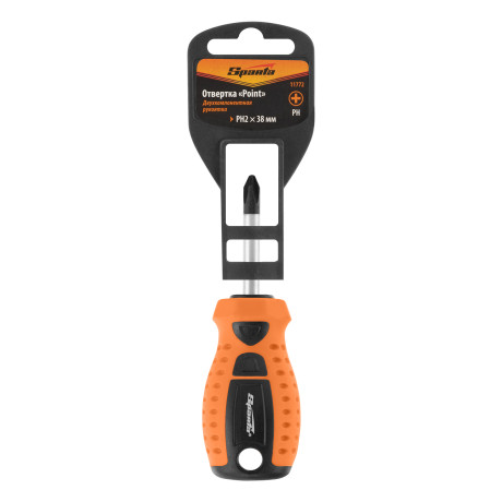 Отвертка "Point", PH2 х 38 мм, CrV, двухкомпонентная рукоятка Sparta
