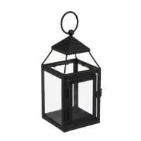 Подсвечник в виде фонарика, 8x8x18 см, металл, стекло