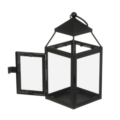 Подсвечник в виде фонарика, 8x8x18 см, металл, стекло