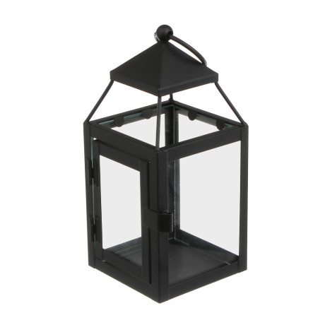 Подсвечник в виде фонарика, 8x8x18 см, металл, стекло