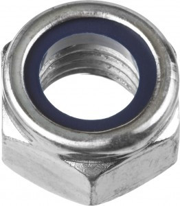 Гайка ЗУБР "МАСТЕР" DIN 985 самостопорящаяся, с нейл. кольцом, кл. прочности 6, оцинк., М20, 5кг