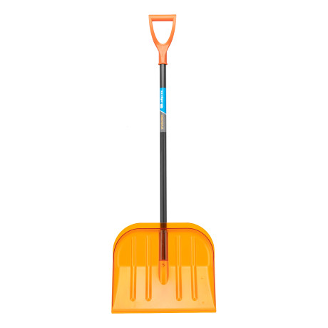 Лопата для уборки снега поликарбонат, 465х410х1390 мм, стальной черенок, усиленная Сибртех