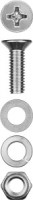 Винт (DIN965) в компл. гайка (DIN934), шайба (DIN125), шайба пруж. (DIN127), M6 x 20мм, 12 шт, ЗУБР