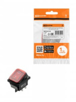 TDM выключатель клавишный KCD4-201N/HS красный 250В, 2P, 15А, (4с), ON-OFF, LED, IP54 SQ0746-0165