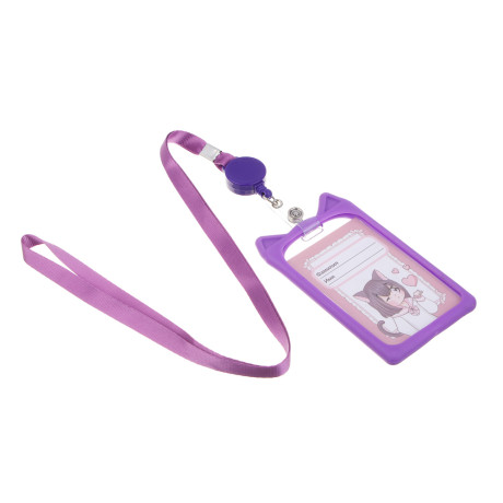 ЮL Чехол для пропуска с подвесом, акрил, силикон, 11,7х6,7см, 5 цветов