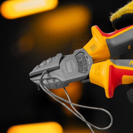 Бокорезы, диэлектрические рукоятки, до 1000 В, трехкомпонентные рукоятки, 180 мм Denzel