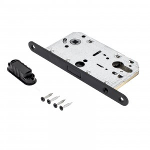 АЛЛЮР АРТ Замок врезной магнитный ML 85-50 BL матовый черный ХЕДЕР без ц/м (30)