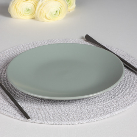 MILLIMI Тарелка десертная 20х2.5см, керамика, оливковый