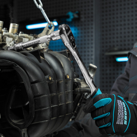 Ключ-трещотка 1/2", CrV, 90 зубьев, усиленный, хром Gross