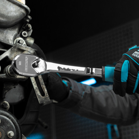 Ключ-трещотка 1/2", CrV, 90 зубьев, усиленный, хром Gross