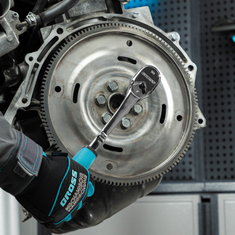 Ключ-трещотка 1/2", CrV, 90 зубьев, усиленный, хром Gross