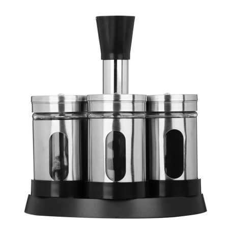 SATOSHI Набор для специй, 6шт. 15.4x15.4x16.1см, стекло, нерж.сталь, пластик, цвет серебро