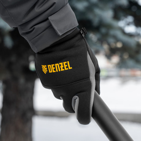 Перчатки универсальные, искусственный мех, работа с сенсорным экраном, размер 10 Denzel
