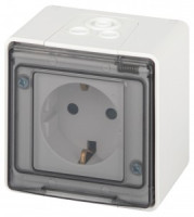 ЭРА Эксперт роз. ОУ 1 мест. земля, штор., IP55, 16A,250В, белый 11-2502-01 63280