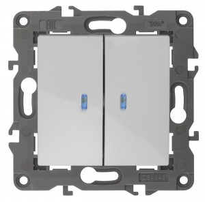 ЭРА 14 Elegance мех. выкл. СУ 2 кл. (инд.) 10А,250В, белый 14-1105-01 автоклеммы 3479