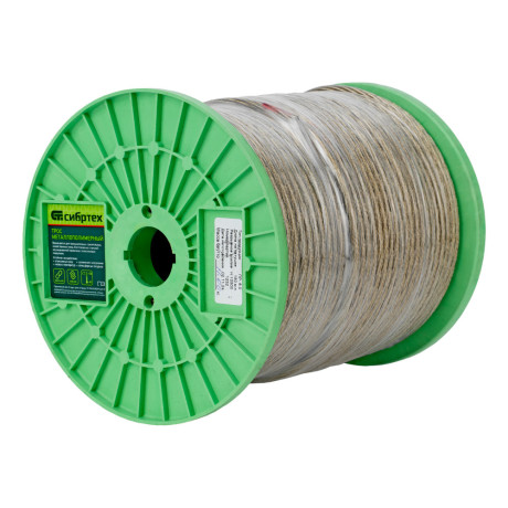 Трос металлополимерный прозрачный ПР-6.0, толщина 6.0 мм, катушка 150 метров Сибртех