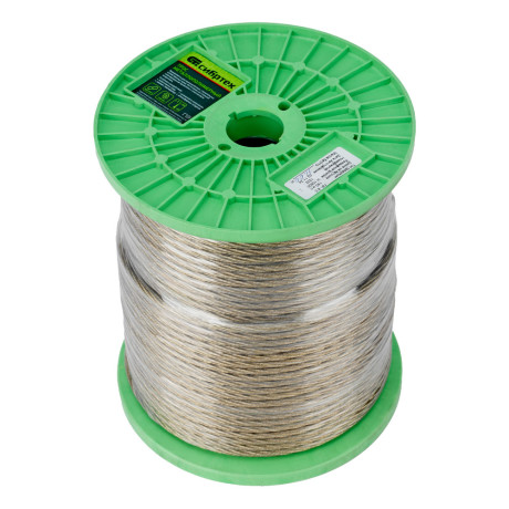 Трос металлополимерный прозрачный ПР-6.0, толщина 6.0 мм, катушка 150 метров Сибртех