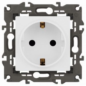 ЭРА Elegance мех. роз. СУ 1 мест. (земля,шторки)  16A 250В белый матовый 14-2102-01М 65804